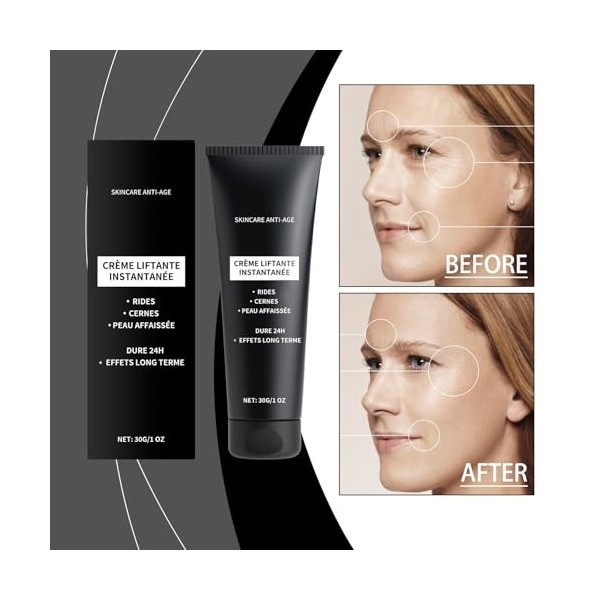 Creme Instant, Creme Liftante Instantanée Pour le Visage, Creme Remplisseur De Ride, Crème Effaceur De Rides, Sérum Anti-Ride...