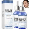 Sérum Visage au Peptide de Cuivre GHK-CU, Sérum Facial Hydratant et Raffermissant avec Collagène Hydrolysé et Acide Hyaluroni...