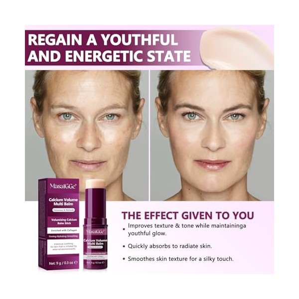 Calcium Volume Multi Balm, Cemenrete Baume Multi-Volume de Calcium, Korean Collagen Moisturing Stick, Anti-aging, Sagging, Wr...