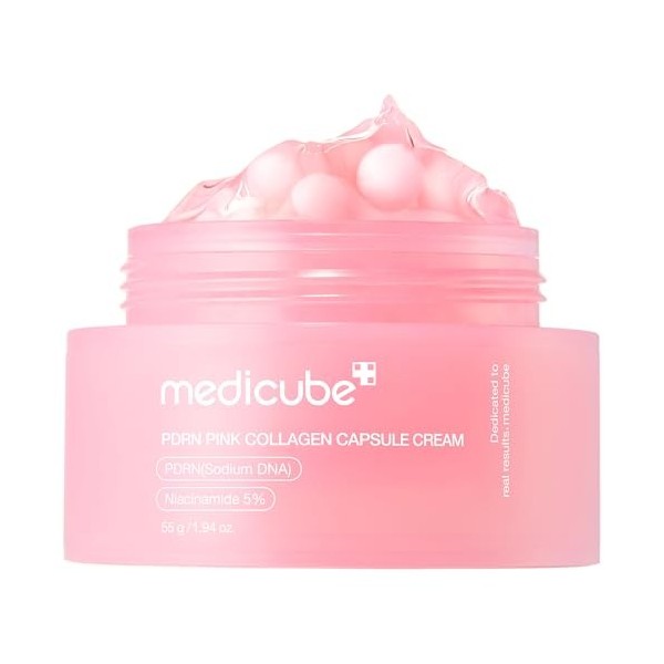 Medicube Salmon DNA PDRN Pink Crème Capsules – Crème hydratante légère avec PDRN & Niacinamide – Pour teint uniforme & éclat ...
