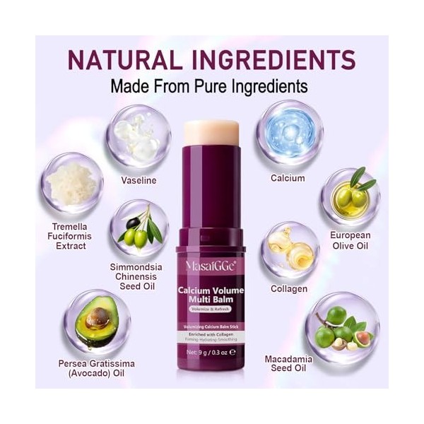 Calcium Wrinkle Capture Stick 0.3oz , Multi Balm Stick for Wrinkles, Calcium Volume Multi Balm, Baume Multi-Volume de,Hydrat ...