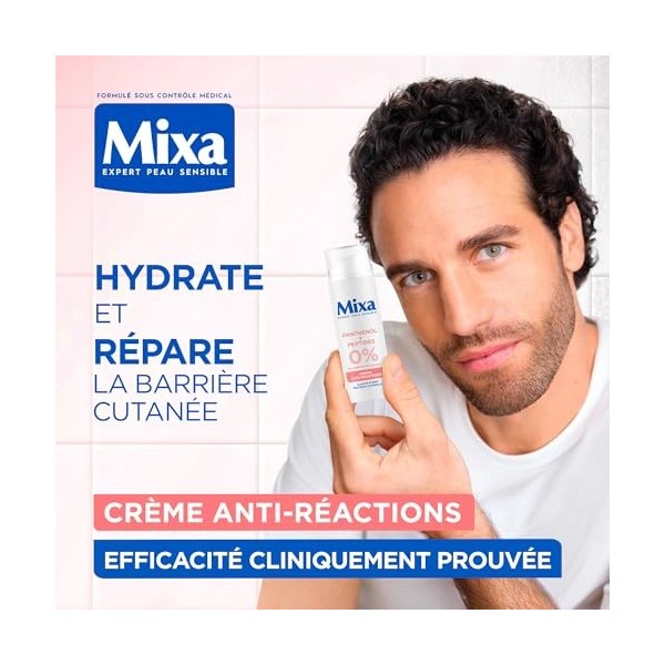 MIXA - Crème Anti-Réactions - Hydrate Intensément & Répare La Barrière Cutanée en 4H* - Sans Parfum, Sans Alcool - Panthénol ...