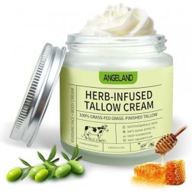 Beef Tallow for Skin 120 g, Suif de Bœuf pour les Soins de la Peau, 100% Naturel Biologique Baume au Suif et au Miel pour le ...