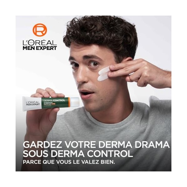 LOréal Men Expert - Hydratant Matifiant SPF30 - Soin avec Protection UV - Rééquilibre les Zones Grasses de la Peau - Enrichi ...