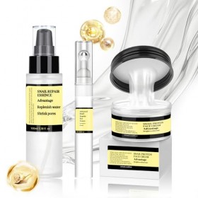 Skincare Coreen Kit, Advanced Snail 96 Sérum Visage 100ml + Advanced Snail 92 Crème Visage 100g + Snail Peptide Eye Cream 17m...