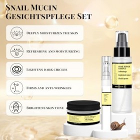 Skincare Coreen Kit, Advanced Snail 96 Sérum Visage 100ml + Advanced Snail 92 Crème Visage 100g + Snail Peptide Eye Cream 17m...