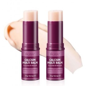 Baume Multi-Actions au Calcium & Collagène | Soin Fermeté, Hydratation et Liftant pour le Visage, les Yeux et le Cou | 2 Unit...