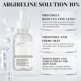 Argireline Solution 10%, Argireline Serum Visage, Serum Hydratant Visage, Atténue les Ridules, Améliore la Texture de la Peau...