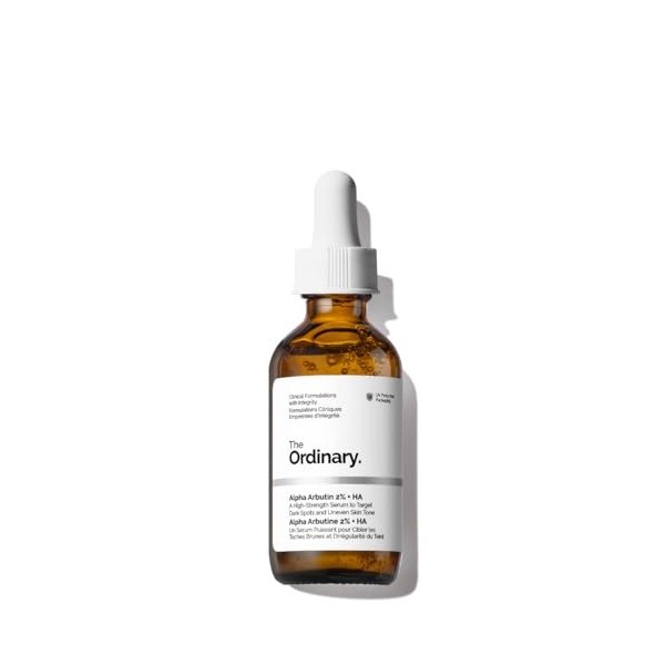 The Ordinary Alpha Arbutine 2% + Acide Hyaluronique, Éclaircit la peau et élimine les taches brunes, 60 ml Soin du Visage