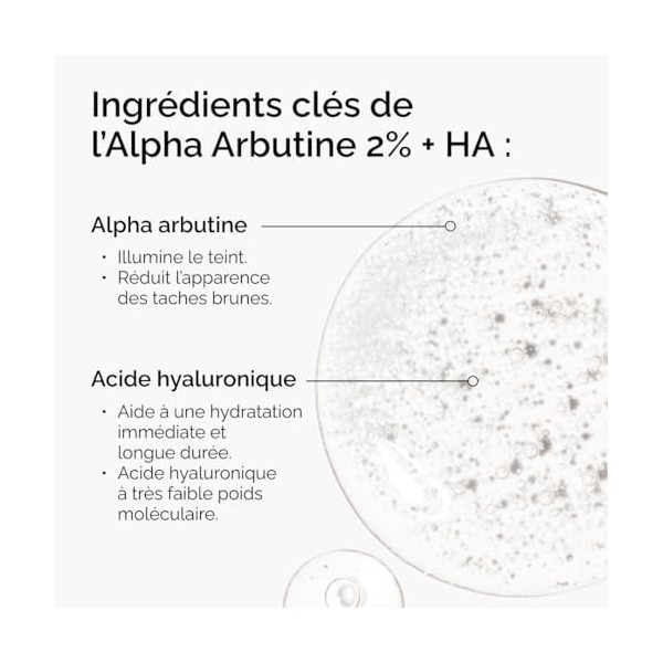 The Ordinary Alpha Arbutine 2% + Acide Hyaluronique, Éclaircit la peau et élimine les taches brunes, 60 ml Soin du Visage