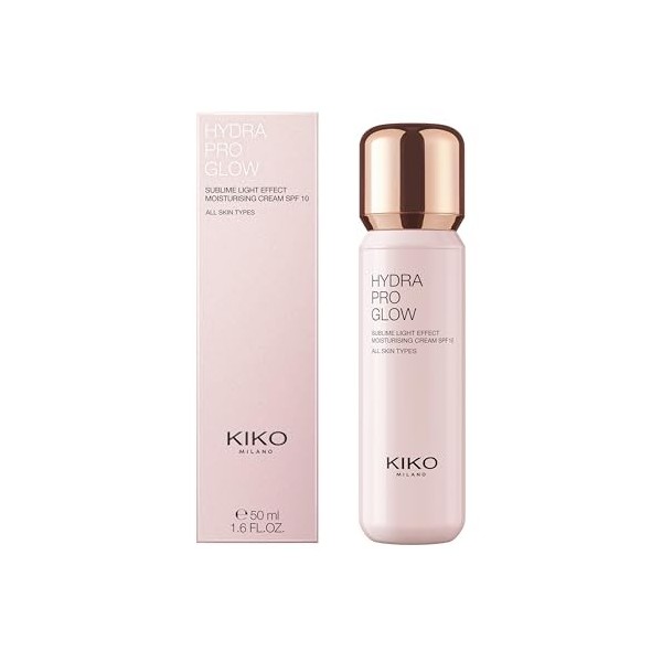 KIKO Milano Hydra Pro Glow, Crème Hydratante Pour Le Visage À Effet Lumière Sublime À L’Acide Hyaluronique Spf 10 Soin du Visage