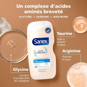 SANEX - Derma Thérapie - Crème de douche anti-dessèchement - Gel Douche - Peaux très sèches - Réduit les démangeaisons - Comp...