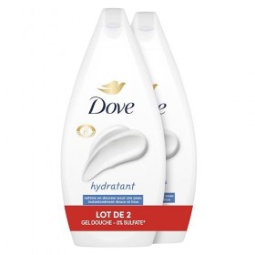 DOVE - Gel Douche - Essentiel Hydratant - Nettoie en douceur et adoucit la peau - Testé dermatologiquement - 0% Sulfate lot ...