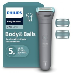 Philips Bodygroom série 3000 - Tondeuse pour hommes avec Triple protection, taille des poils et rasage des zones intimes, ras...