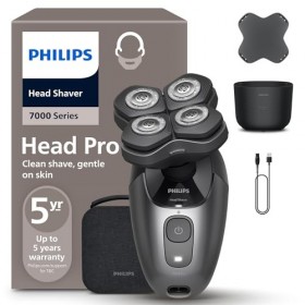 Philips Head Shaver Pro 7000 Series - Rasoir pour la tête pour hommes et femmes, tête flexible à 360° et lames ComfortCut pou...