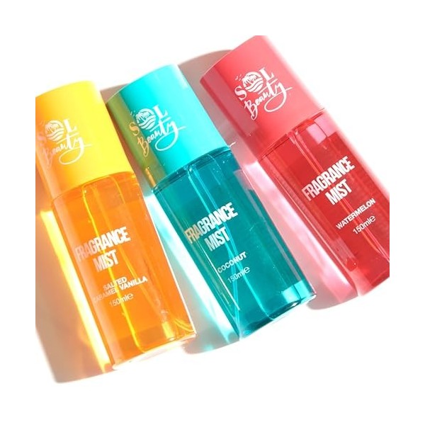 Sol Beauty Spray corporel au parfum caramel salé et vanille, adapté aux végétaliens, aide la peau à rester hydratée et fraîch...
