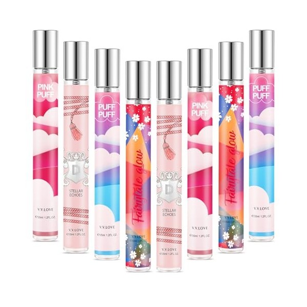 Coffret cadeau parfum qualité supérieure pour femme - 8 x 35 ml - Mini parfums - Avec doux parfum floral et fruit - coffret c