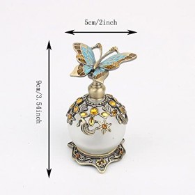 LiuliuBull Bouteille de Parfum en Verre Rechargeable Vide avec émail Papillon Essentiel bâton de bâton dhuile de métal Fanta