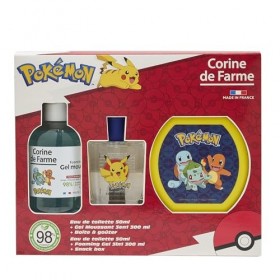 Corine de Farme - Coffret Pokemon Enfant - Eau de Toilette 50ml Pomme Gourmande + Gel Moussant 3 en 1, Cheveux & Bain - 93% I