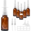 Furuising 6 Pièce Vaporisateurs Nasaux Vides en Verre, 30ml Petit Spray Nasal Vides, Réutilisable Ambre Flacon Pulvérisateur
