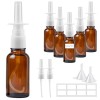 Furuising 6 Pièce Vaporisateurs Nasaux Vides en Verre, 30ml Petit Spray Nasal Vides, Réutilisable Ambre Flacon Pulvérisateur