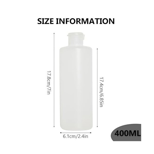 2 PCS Transparent Rechargeable Vide En Plastique Cosmétique Squeezable Flacon Bouteilles Pot Pot avec Flip Cap Toner Lotion G