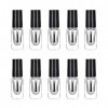 Lot de 10 flacons de Vernis à Ongles en Verre Transparent de 3 ML - Mini récipients vides Rechargeables pour Nail Art - avec 