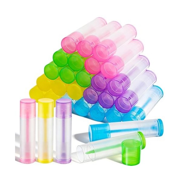 Guduling Lot de 30 tubes de rouge à lèvres vides - 5,5 ml - Avec bouchons - En plastique - Réversibles - Pour gloss et rouge ...
