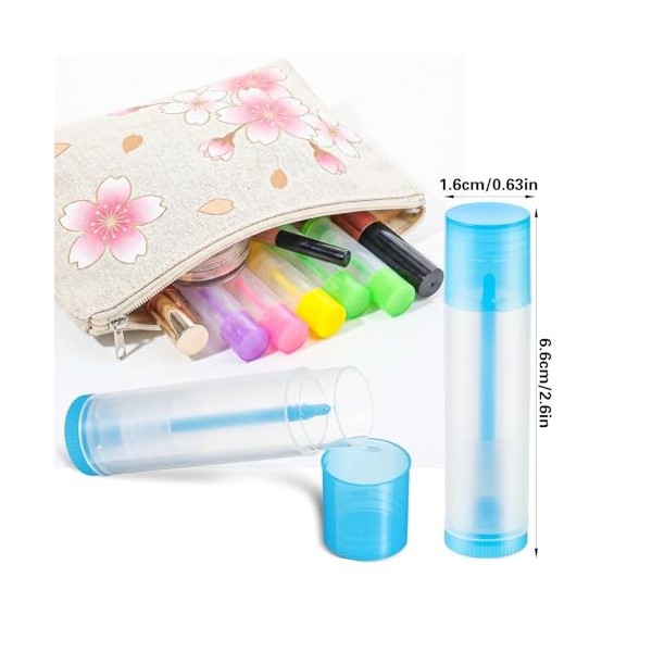 Guduling Lot de 30 tubes de rouge à lèvres vides - 5,5 ml - Avec bouchons - En plastique - Réversibles - Pour gloss et rouge ...