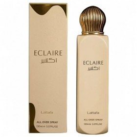 Lattafa Eclaire All Over Spray 150ml – Brume Parfumée Gourmande pour Femme, Senteur Longue Durée Caramel, Vanille, Lait Sucré...