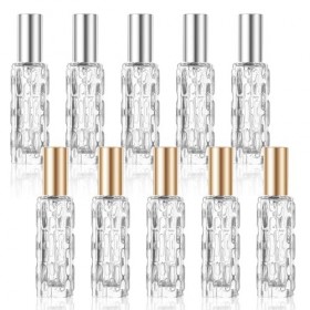 ViEinkaufen Lot de 10 vaporisateurs de parfum de voyage rechargeables de 10 ml, mini flacons vaporisateurs vides pour homme e