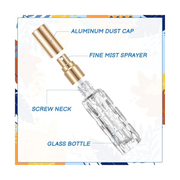 ViEinkaufen Lot de 10 vaporisateurs de parfum de voyage rechargeables de 10 ml, mini flacons vaporisateurs vides pour homme e