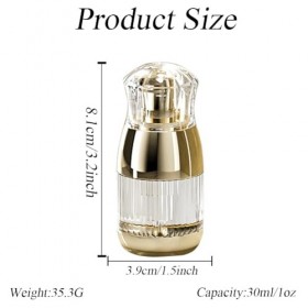 Lot de 2 flacons de lotion vides en plastique transparent avec pompe dorée - Distributeur de lotion rechargeable - Pour huile...