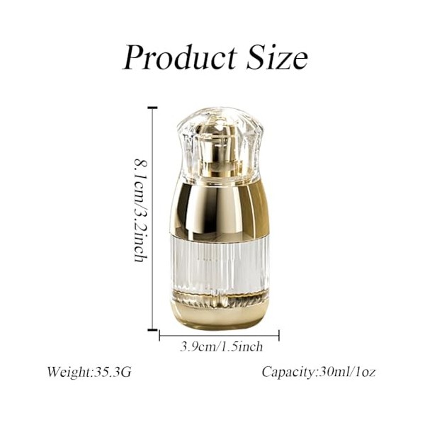 Lot de 2 flacons de lotion vides en plastique transparent avec pompe dorée - Distributeur de lotion rechargeable - Pour huile...