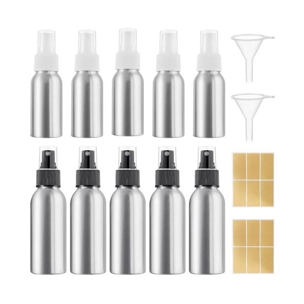 XTUDOU®14 Pièces Flacon Spray Vide 100ml, Comprenant 2 Entonnoirs et 2 éTiquettes AdhéSives, Mini Flacons PulvéRisateurs pour...