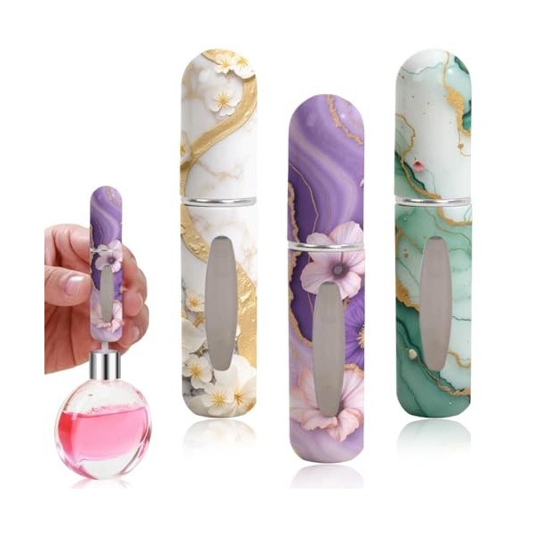 3 Vaporisateurs de Parfum de Voyage - Flacon Vide Rechargeable Remplissage Direct par le Bas Parfum