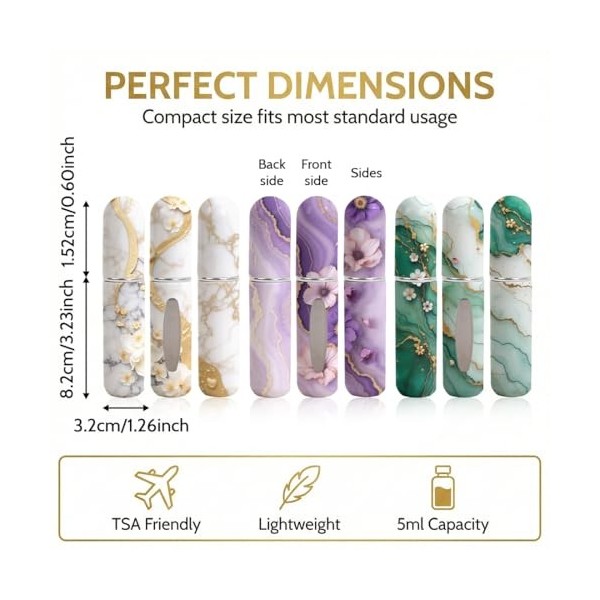 3 Vaporisateurs de Parfum de Voyage - Flacon Vide Rechargeable Remplissage Direct par le Bas Parfum