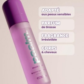 Paalm Cosmetics- Brume Parfumée Musk Elixir - 100 ml - Pour Corps Cheveux et Vêtements Notes Musc Blanc Rose de Damas Vanille...