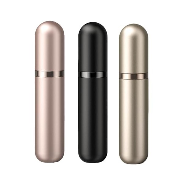 Lammcou Vaporisateur de Parfum 5ml Voyage, 3pcs Flacon Parfum Rechargeable Portable Antifuite en Aluminium, Mini Spray Parfum