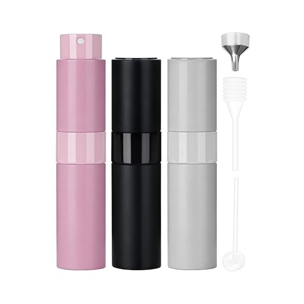 FitDA 3 PCS Vaporisateur Parfum, 8 ml Vaporisateur Parfum Voyage Rechargeable, Mini Flacon Spray Parfum Vide Recharge, Femmes...