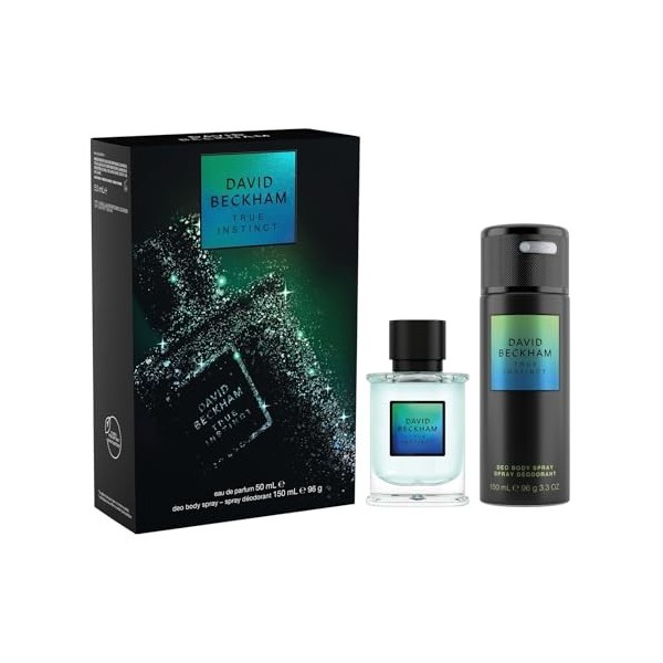 David Beckham True Instinct Coffret cadeau avec eau de parfum et gel douche pour le corps pour homme Parfum fascinant et sédu...