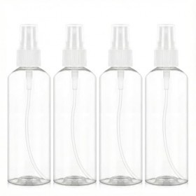 CATZUM Set de flacons de voyage portables, 4 pièces 60ml , plastique rechargeables, bouteilles transparentes avec 2 entonnoi ...