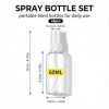 CATZUM Set de flacons de voyage portables, 4 pièces 60ml , plastique rechargeables, bouteilles transparentes avec 2 entonnoi ...
