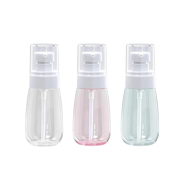 Lammcou Mini Flacons Spray à Brume Fine – Lot de 3– Remplissables, Anti-fuite, Format Voyage TSA, pour Visage, Cheveux, Parfu...