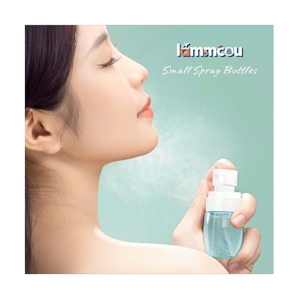 Lammcou Mini Flacons Spray à Brume Fine – Lot de 3– Remplissables, Anti-fuite, Format Voyage TSA, pour Visage, Cheveux, Parfu...