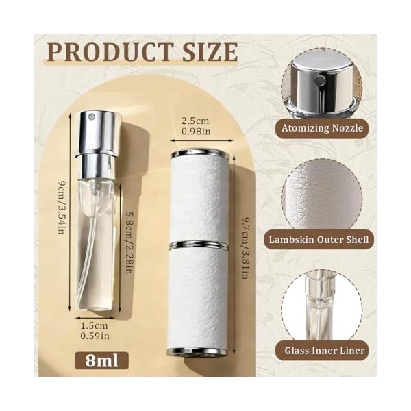Vaporisateur parfum Rechargeable Voyage, vaporisateur de parfum pour les déplacements, petit flacon de parfum pour parfums, F...
