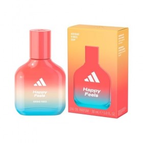 Adidas Vibes Happy Feels Eau de Parfum pour Tous, Parfum Vivant et Excitant Longue Durée Pamplemousse et Jasmin 30 ml