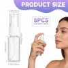 JRYXDS 5 Pièces Flacon Spray Vide, Vaporisateur Vide,Flacon Parfum Vide, 25Ml Flacon Spray Vide, Plastique Transparent Boutei...