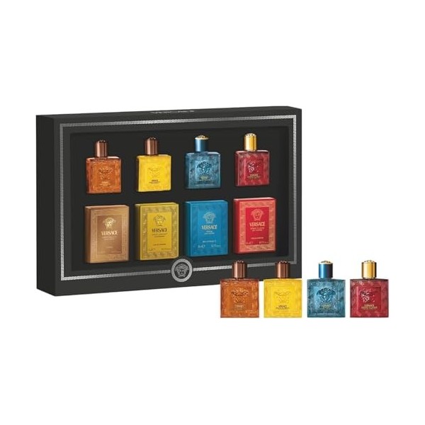 Versace Lot de 4 flacons de collection miniature pour homme 5 ml