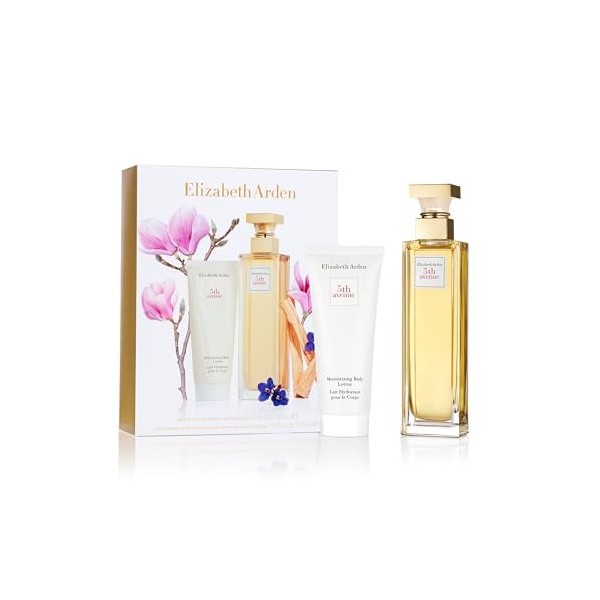 Elizabeth Arden Coffret Eau de Parfum Femme 5th Avenue, Cadeau femme, Senteur Florale et Séduisante, Crème Corps et parfum Pa...